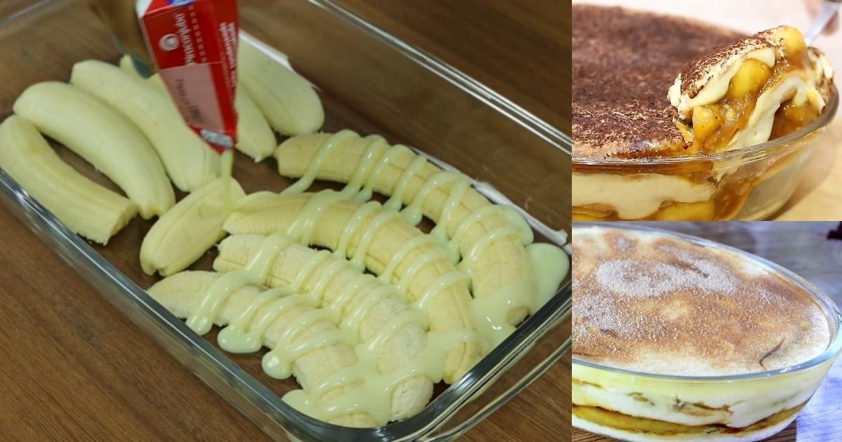 Sobremesa de banana incrivelmente fácil, para quem gosta de receitas práticas 